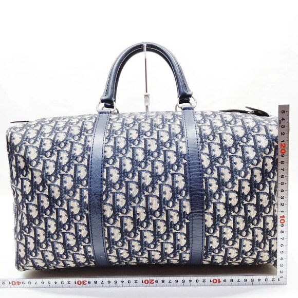 Authentic Christian Dior Navy Blue Canvas Hand Bag mn517-113025 - Picture 2 of 16